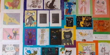 Powiększ grafikę: Wystawa prac - malarskie i rysunkowe przedstawienia kotów